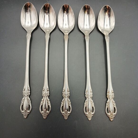 5 Oneida RAPHAEL Iced Teaspoons Distinction Deluxe Stainless Flatware Discontinu - Picture 1 of 4